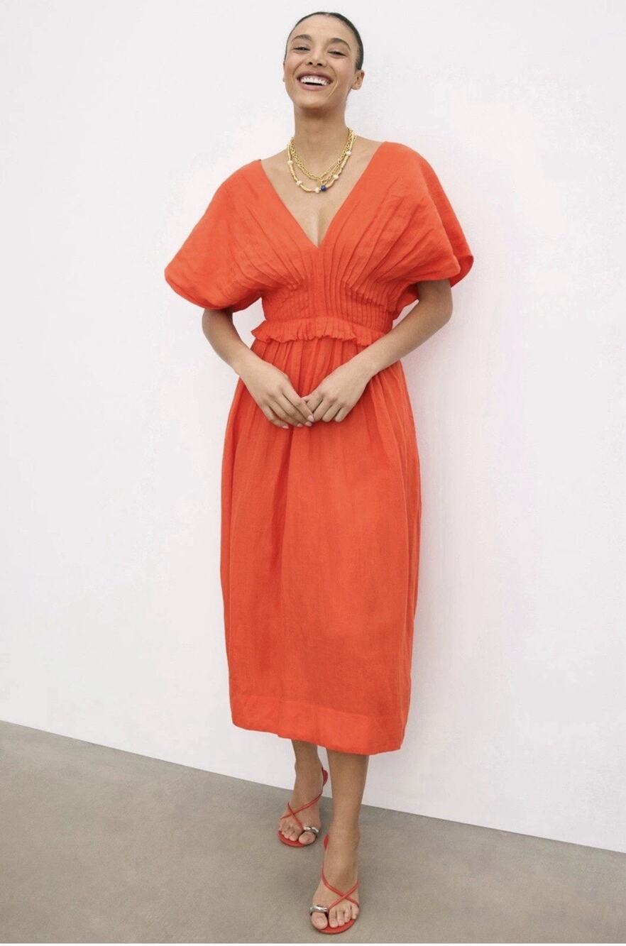 Sea New York Zora Midi Dress Size 2 with Fabric Pull